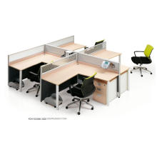 Vertical 7 Shape Easy Assembly Demountable Office Cluster of 4 Workstations